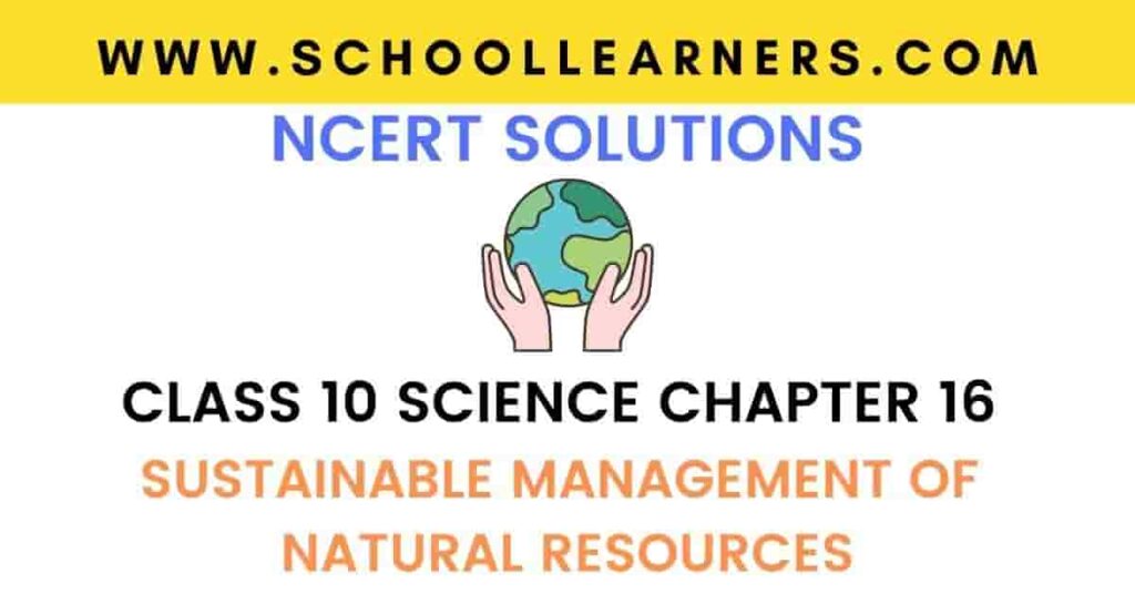 NCERT Solutions for Class 10 Science Chapter 16 Sustainable Management of Natural Resources