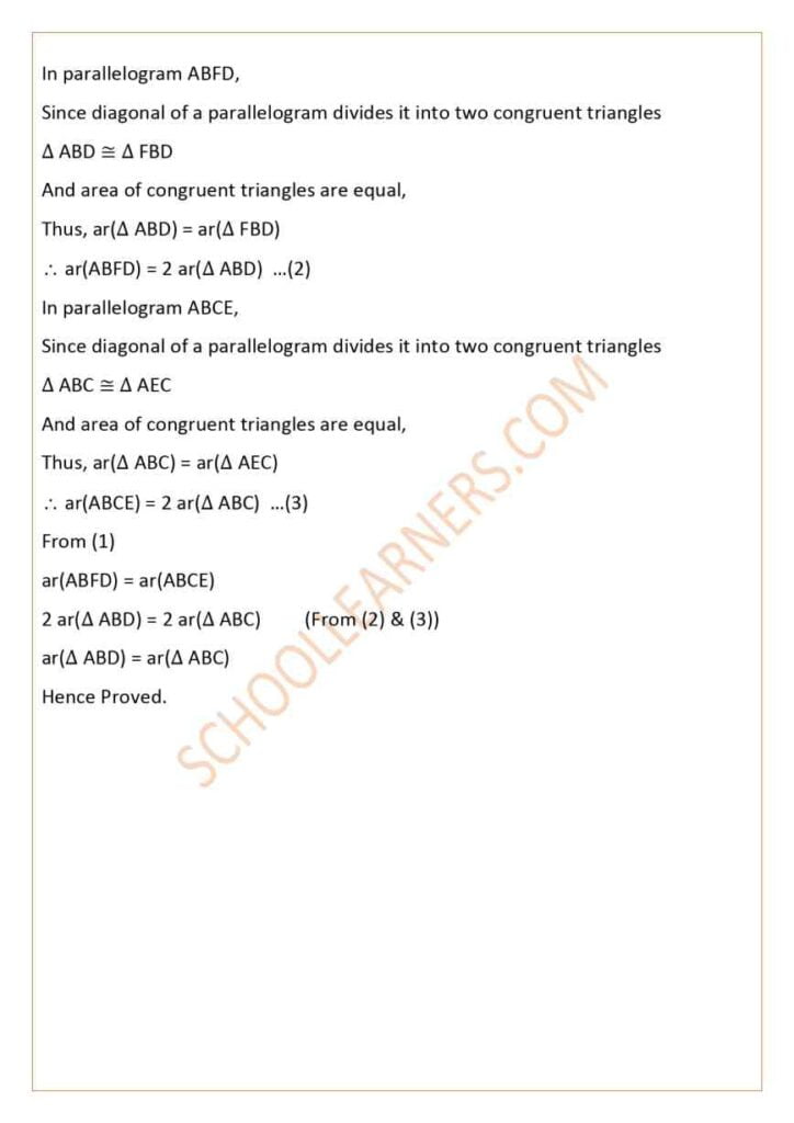 Class 9 Chapter 9 Theorem 9.2