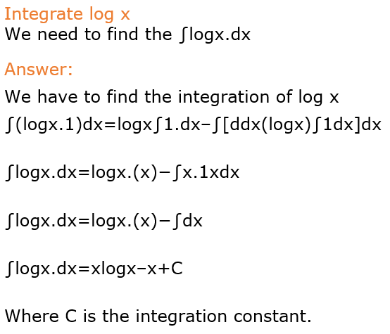 integration of log x